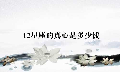 12星座的真心是多少钱