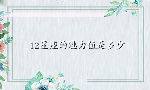 12星座的魅力值是多少