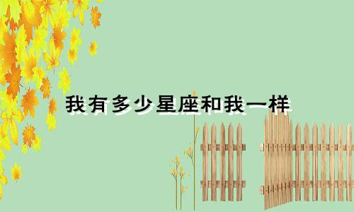 我有多少星座和我一样