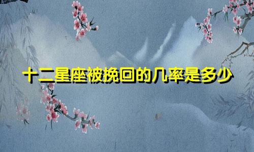 十二星座被挽回的几率是多少