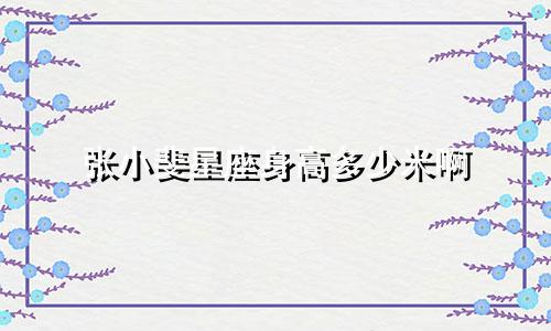 张小斐星座身高多少米啊