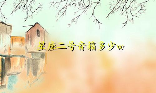 星座二号音箱多少w