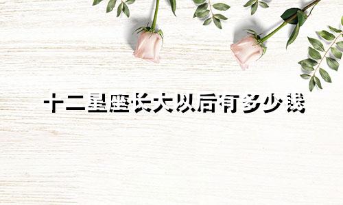 十二星座长大以后有多少钱