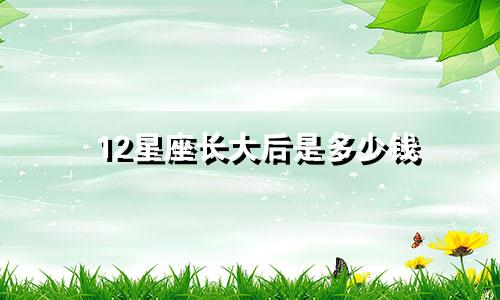 12星座长大后是多少钱