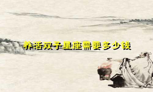 养活双子星座需要多少钱