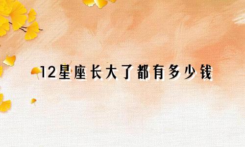 12星座长大了都有多少钱