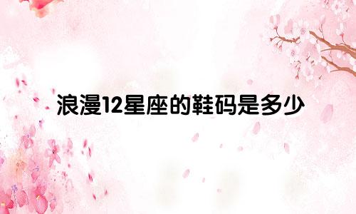 浪漫12星座的鞋码是多少