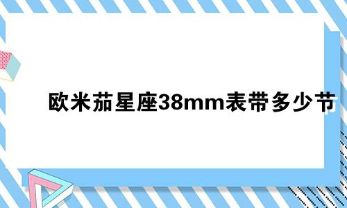 欧米茄星座38mm表带多少节