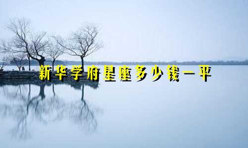 新华学府星座多少钱一平