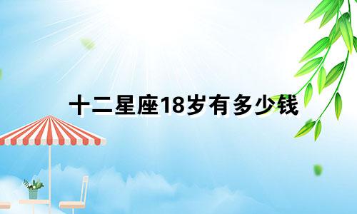 十二星座18岁有多少钱