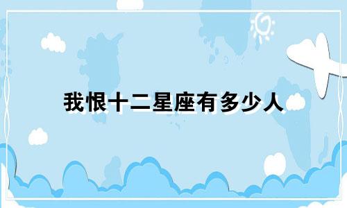 我恨十二星座有多少人