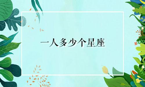 一人多少个星座