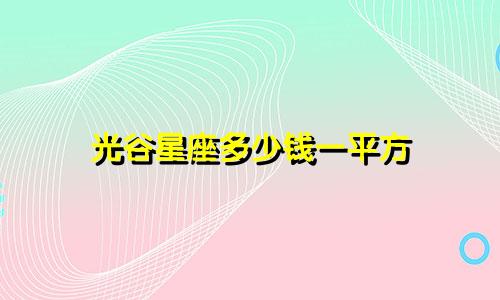 光谷星座多少钱一平方