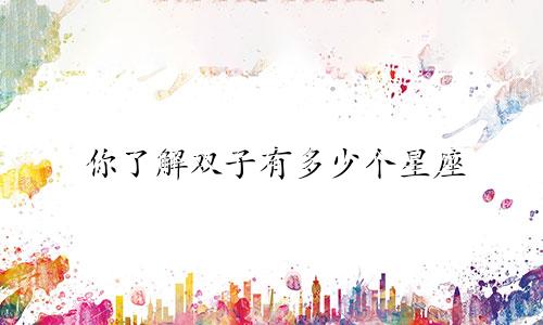 你了解双子有多少个星座