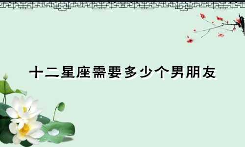 十二星座需要多少个男朋友