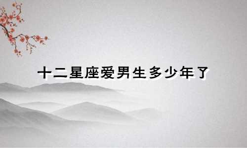十二星座爱男生多少年了