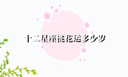 十二星座桃花运多少岁