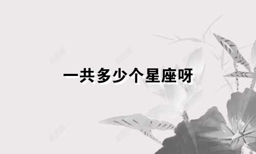一共多少个星座呀