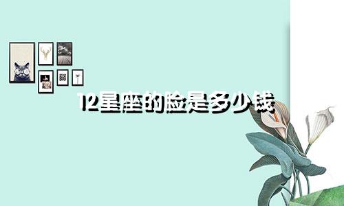 12星座的脸是多少钱