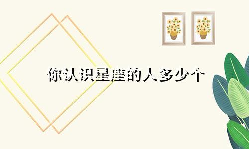 你认识星座的人多少个