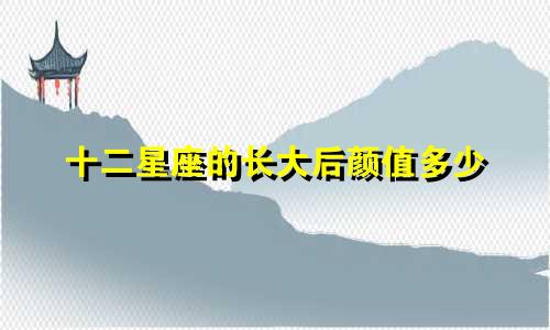 十二星座的长大后颜值多少