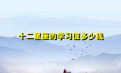 十二星座的学习值多少钱