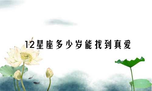 12星座多少岁能找到真爱