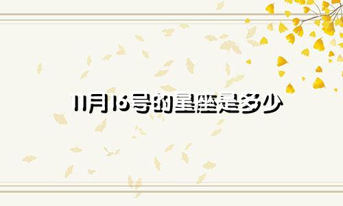 11月16号的星座是多少
