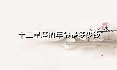 十二星座的年龄是多少钱