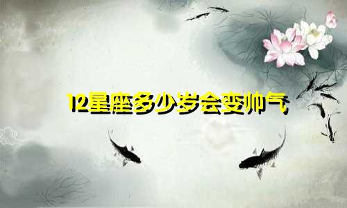 12星座多少岁会变帅气
