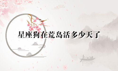 星座狗在荒岛活多少天了