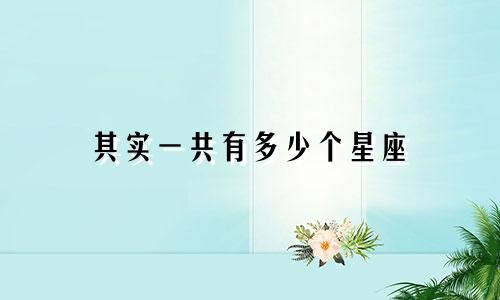 其实一共有多少个星座