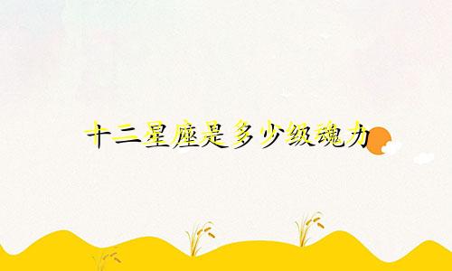 十二星座是多少级魂力