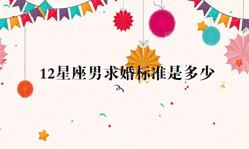 12星座男求婚标准是多少
