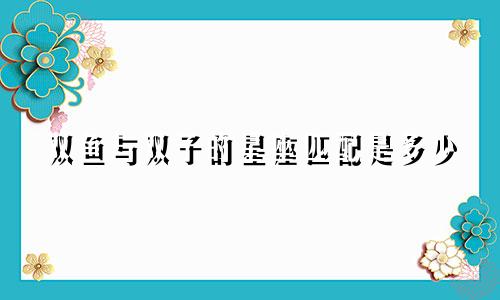 双鱼与双子的星座匹配是多少