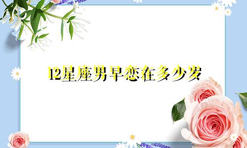 12星座男早恋在多少岁