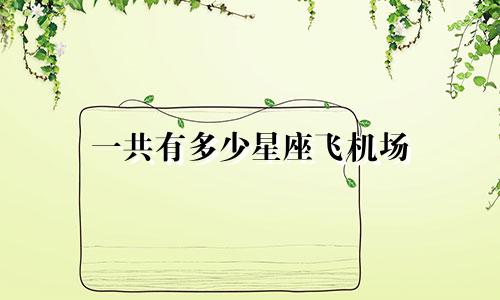 一共有多少星座飞机场