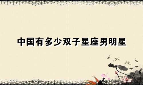 中国有多少双子星座男明星