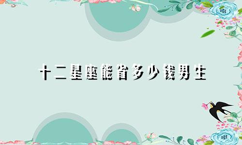 十二星座能省多少钱男生