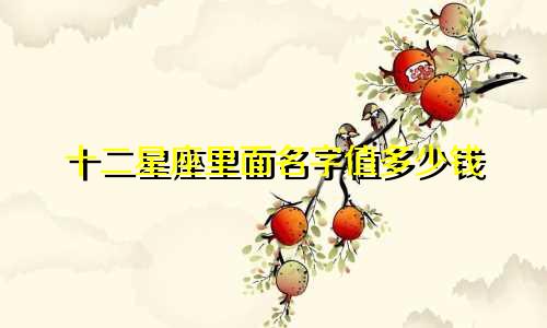 十二星座里面名字值多少钱