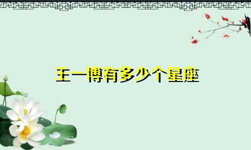 王一博有多少个星座