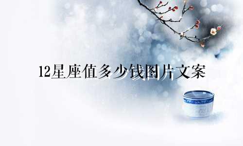 12星座值多少钱图片文案