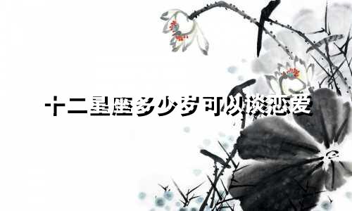 十二星座多少岁可以谈恋爱