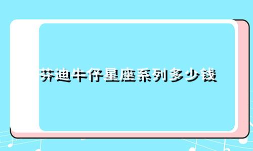 芬迪牛仔星座系列多少钱