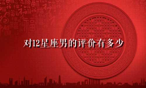 对12星座男的评价有多少