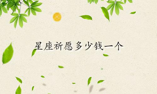 星座祈愿多少钱一个
