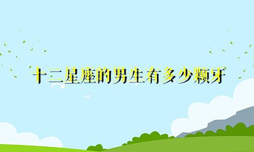十二星座的男生有多少颗牙