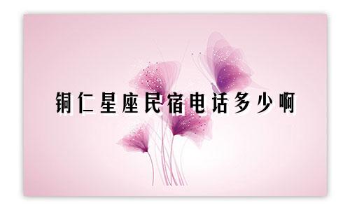 铜仁星座民宿电话多少啊