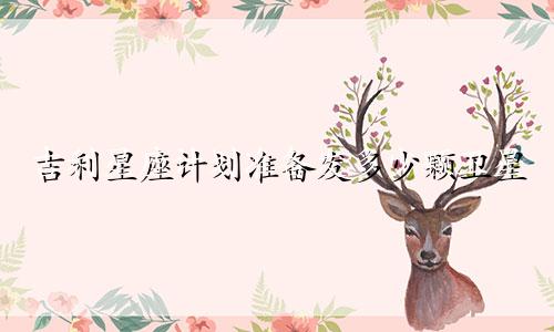 吉利星座计划准备发多少颗卫星