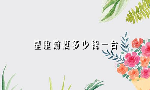 星座游艇多少钱一台